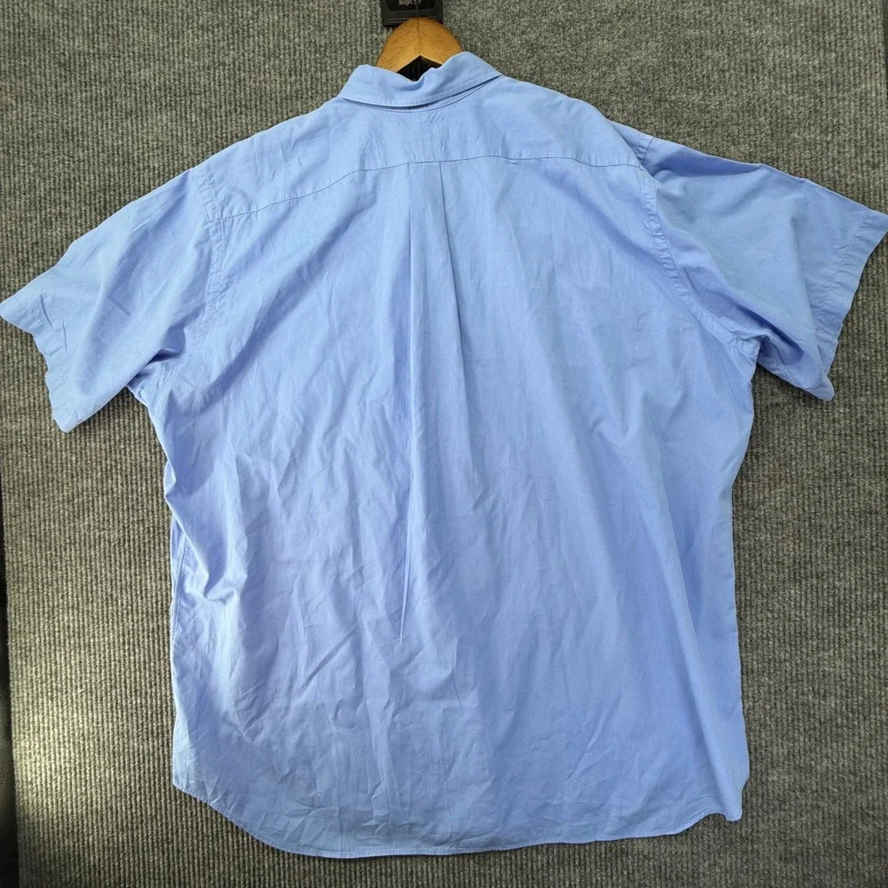 Ralph Lauren Feather Weight Twill Shirt Mens 3XLT‎ Blue Short Sleeve Pony Logo